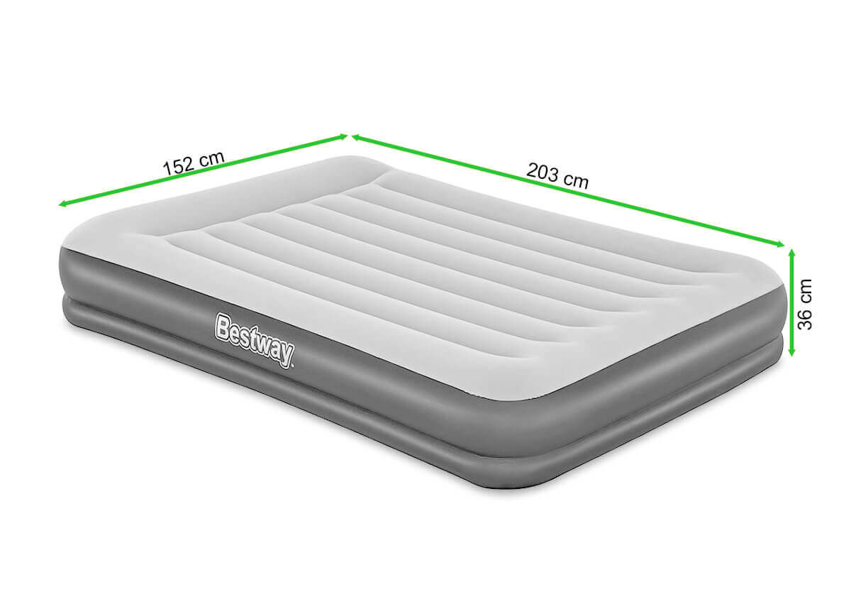 Materac dmuchany z wbudowaną pompką TRITECH QUEEN 2x1,5m - Bestway - rycina z wymiarami