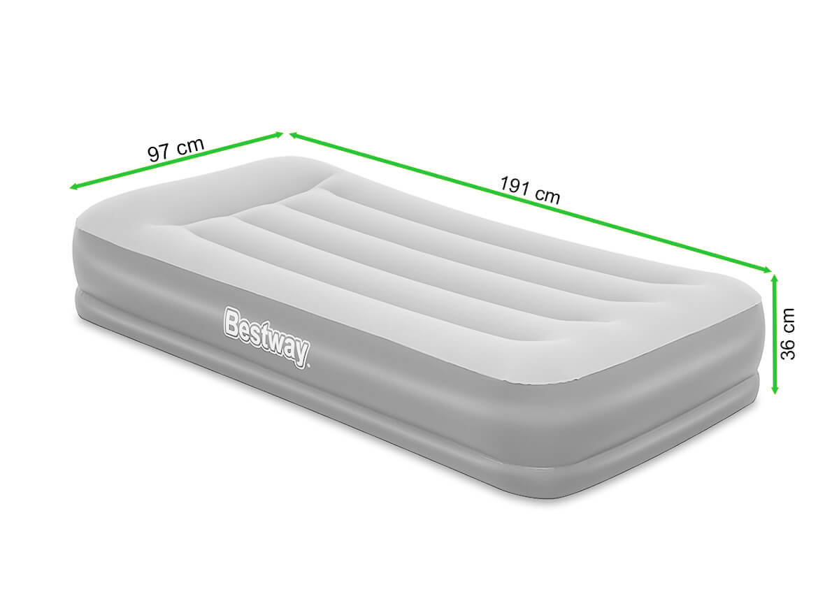 Materac dmuchany z wbudowaną pompką TRITECH TWIN 1,9x1m - Bestway - rycina z wymiarami