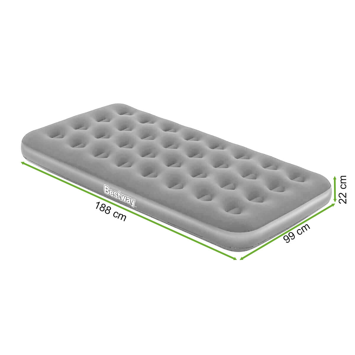 Materac nadmuchiwany TWIN 1,8x1m - Bestway 67001 - rycina z wymiarami