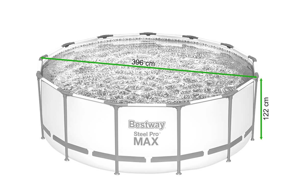 Basen ogrodowy na stelażu STEEL PRO MAX 4x1,2m w zestawie - Bestway - rycina z wymiarami