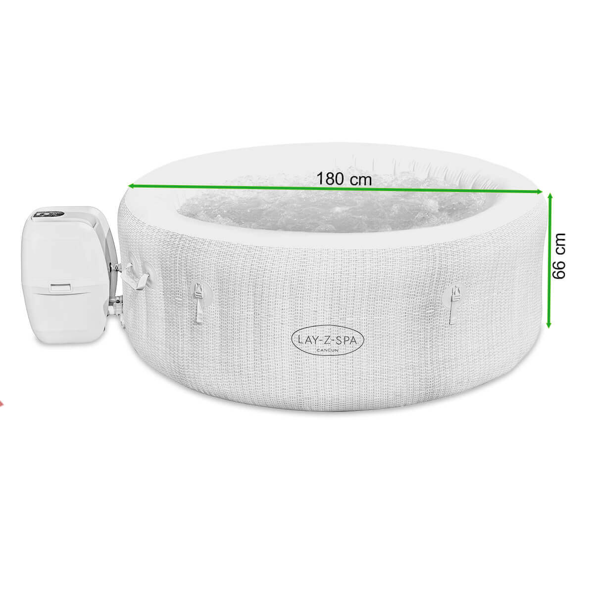 Jacuzzi ogrodowe CANCUN, dmuchane 4-osobowe - Bestway - rycina z wymiarami