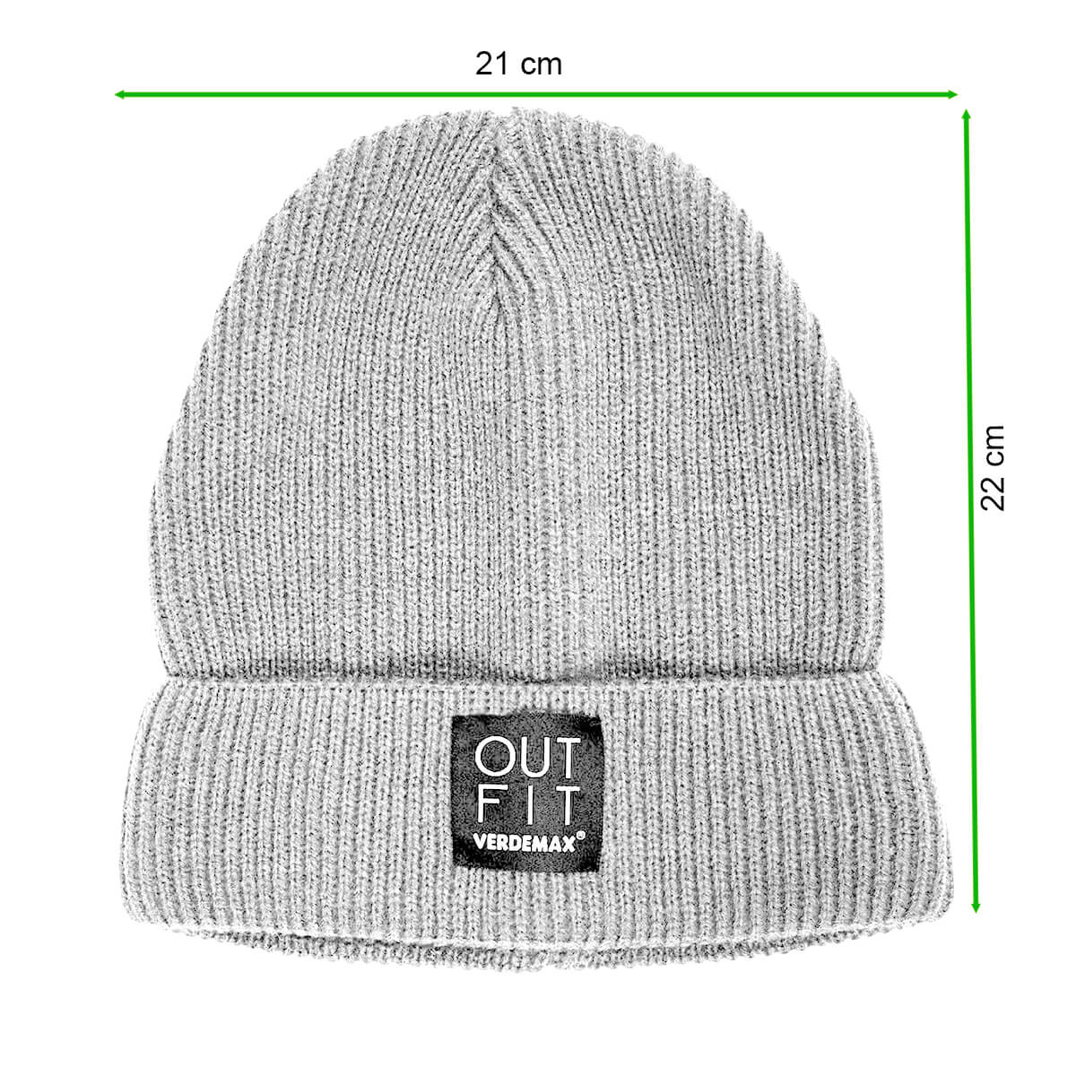 Czapka ogrodowa BEANIE Olive - Verdemax - rycina z wymiarami
