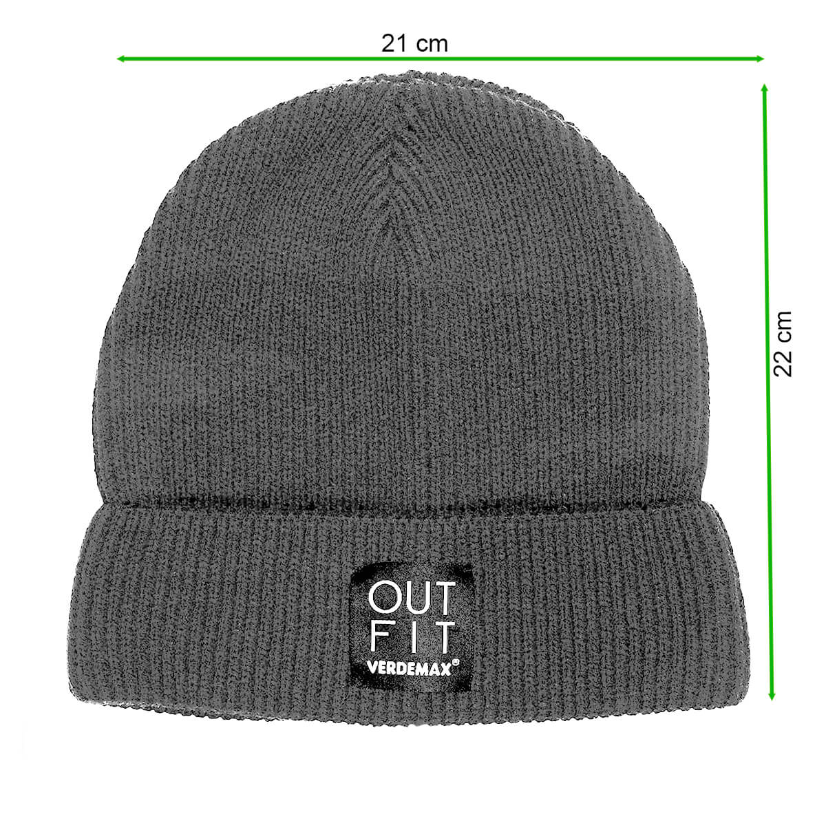 Czapka ogrodowa BEANIE Black - Verdemax - rycina z wymiarami