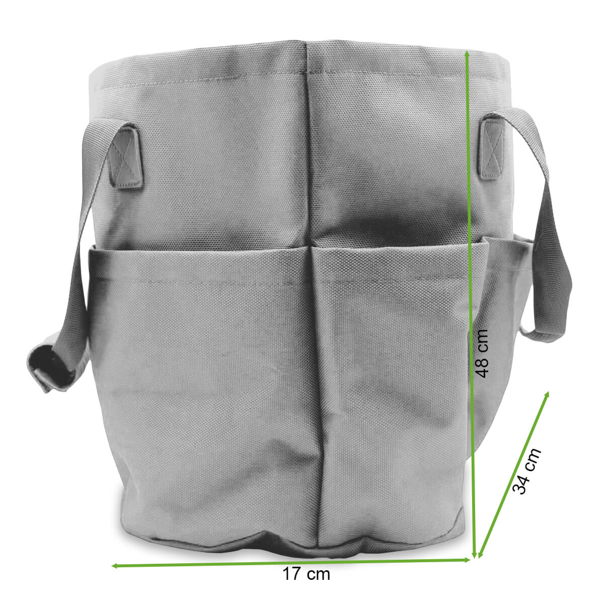 Torba ogrodniczki ASTER TOTE Green - Verdemax - rycina z wymiarami