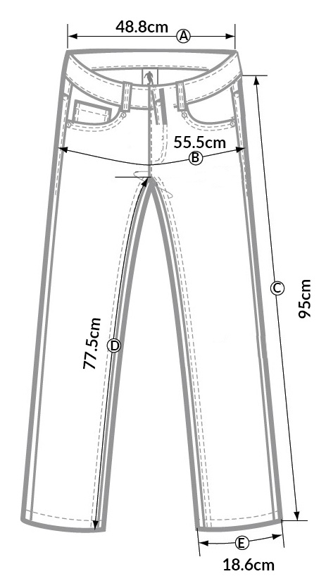 Spodnie damskie FARNIA Aztec, L - Verdemax - rycina z wymiarami