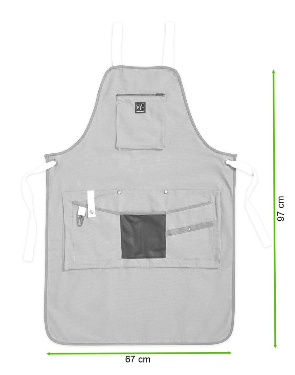 Fartuch ogrodowy LIGUSTRO TECHNICAL Olivine - Verdemax - rycina z wymiarami