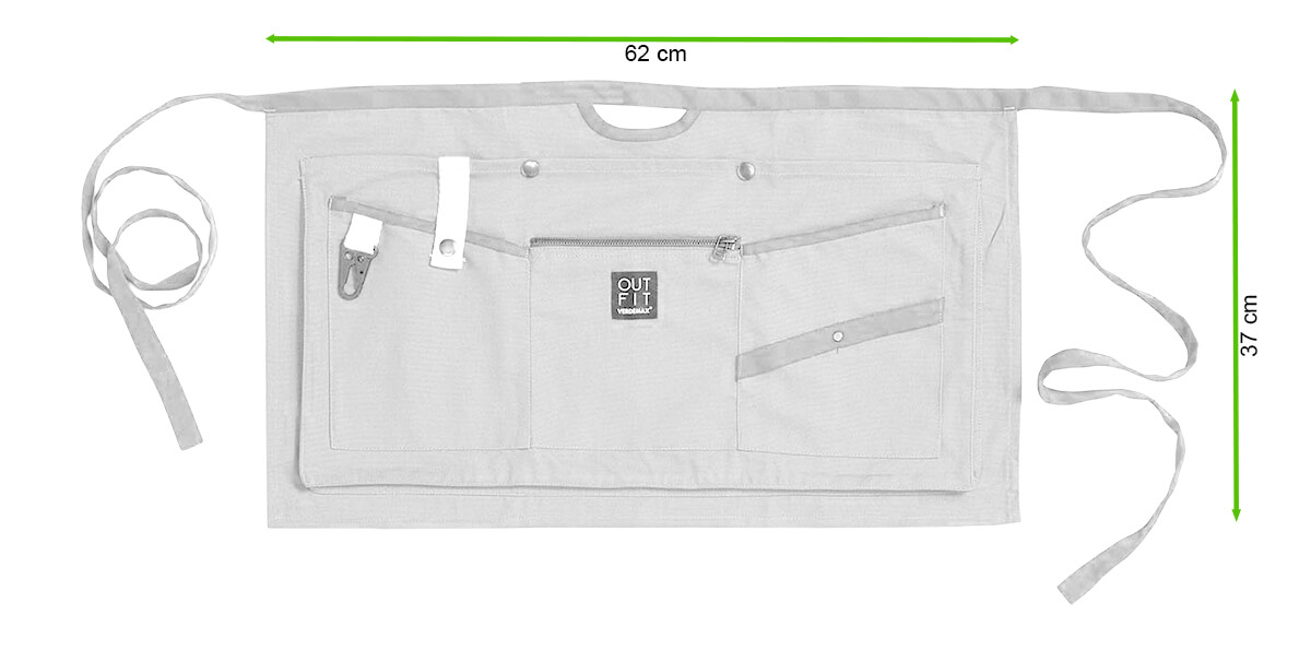 Fartuch ogrodowy krótki ONTANO SHORT Beige - Verdemax - rycina z wymiarami