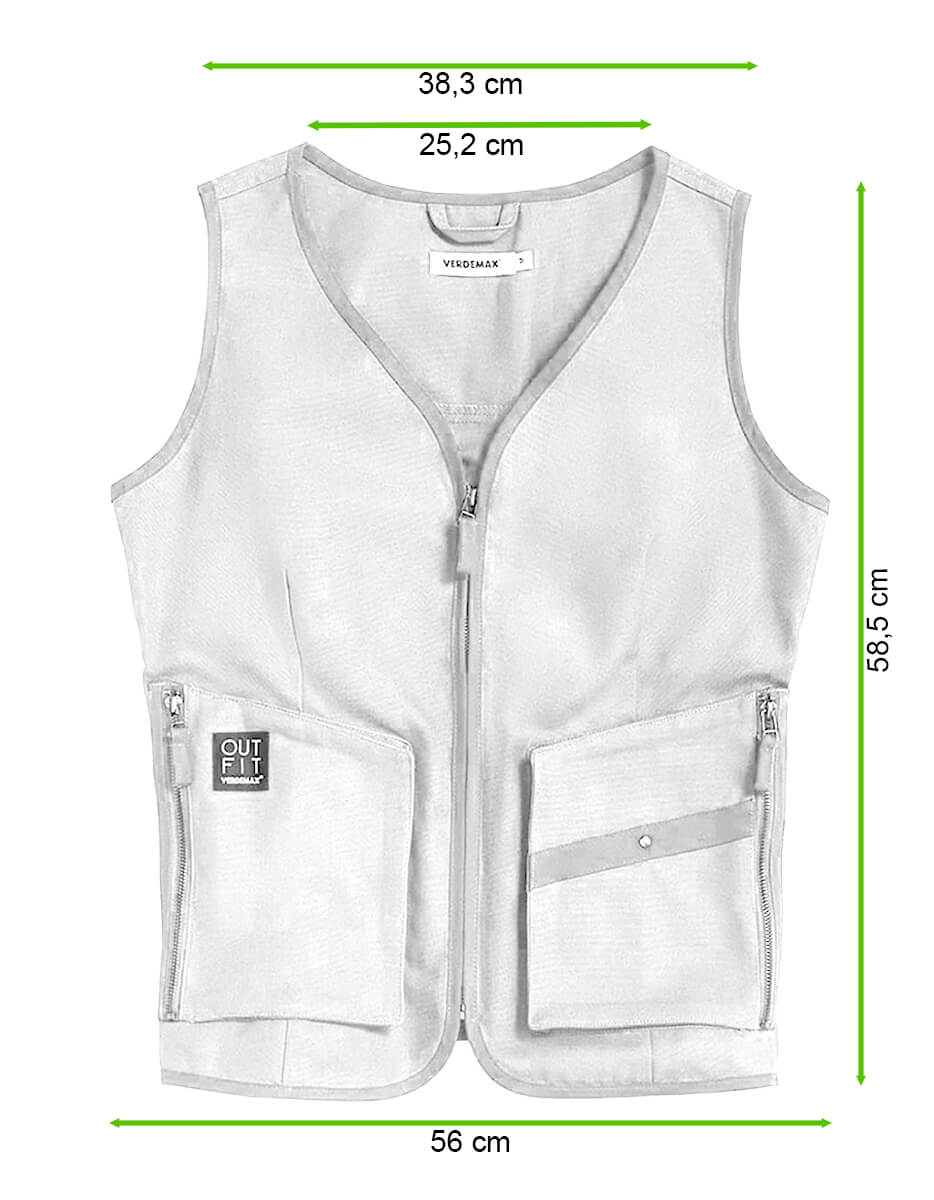 Kamizelka damska ogrodowa ROVERELLA Nickel, rozm. L - Verdemax - rycina z wymiarami