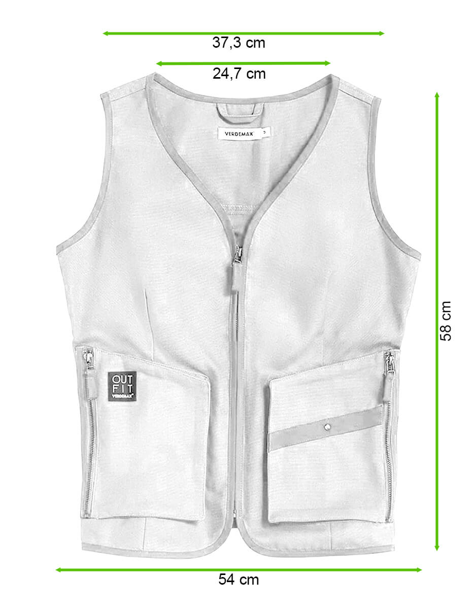 Kamizelka damska ogrodowa ROVERELLA Olivine, rozm. M - Verdemax - rycina z wymiarami