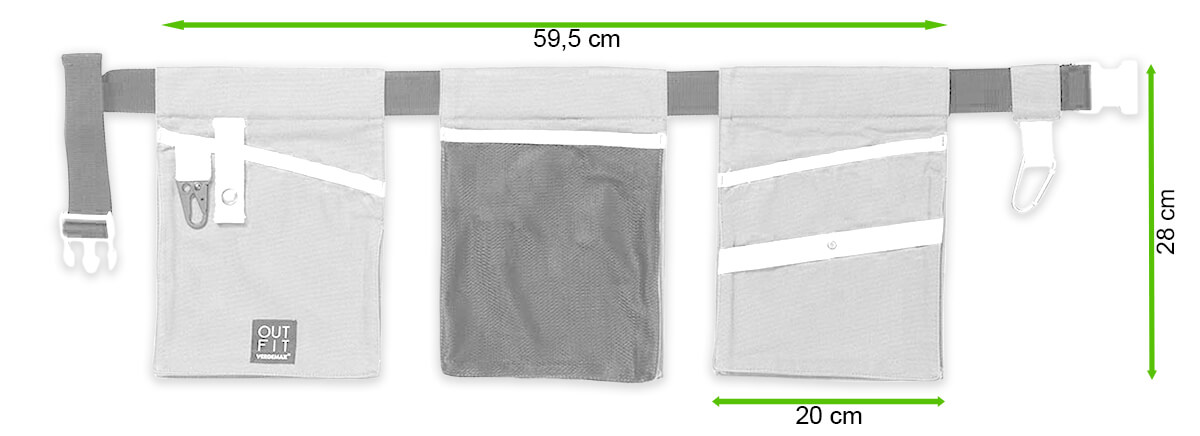 Pas na narzędzia ogrodowe TAMARICE Olivine - Verdemax - rycina z wymiarami