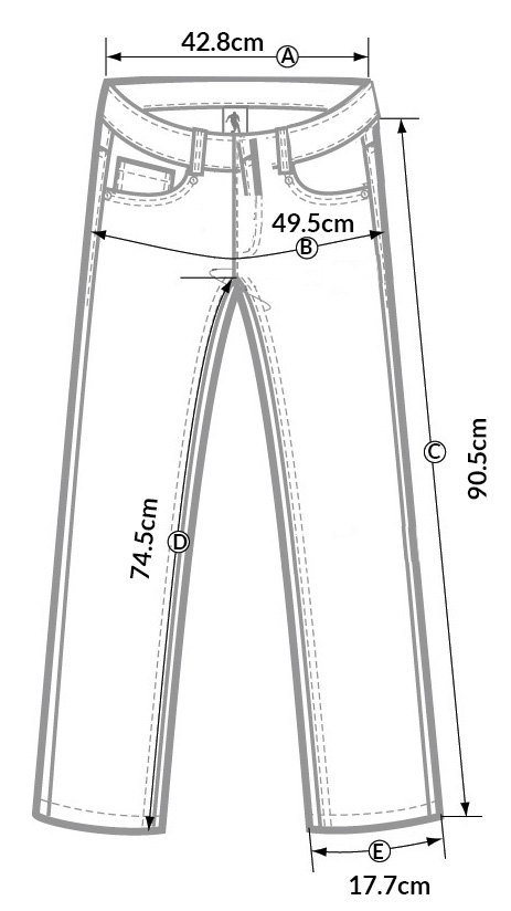 Spodnie damskie FARNIA Aztec, XS - Verdemax - rycina z wymiarami