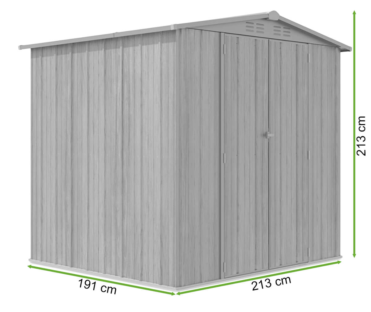  wymiary domu narzędziowego 228x202cm Grey Hardmaister