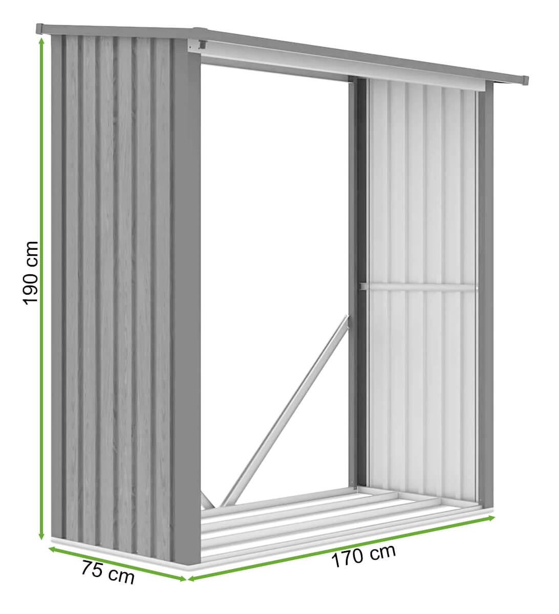  wymiary drewutni ogrodowej DENVER 182x89cm Cold Grey Hardmaister