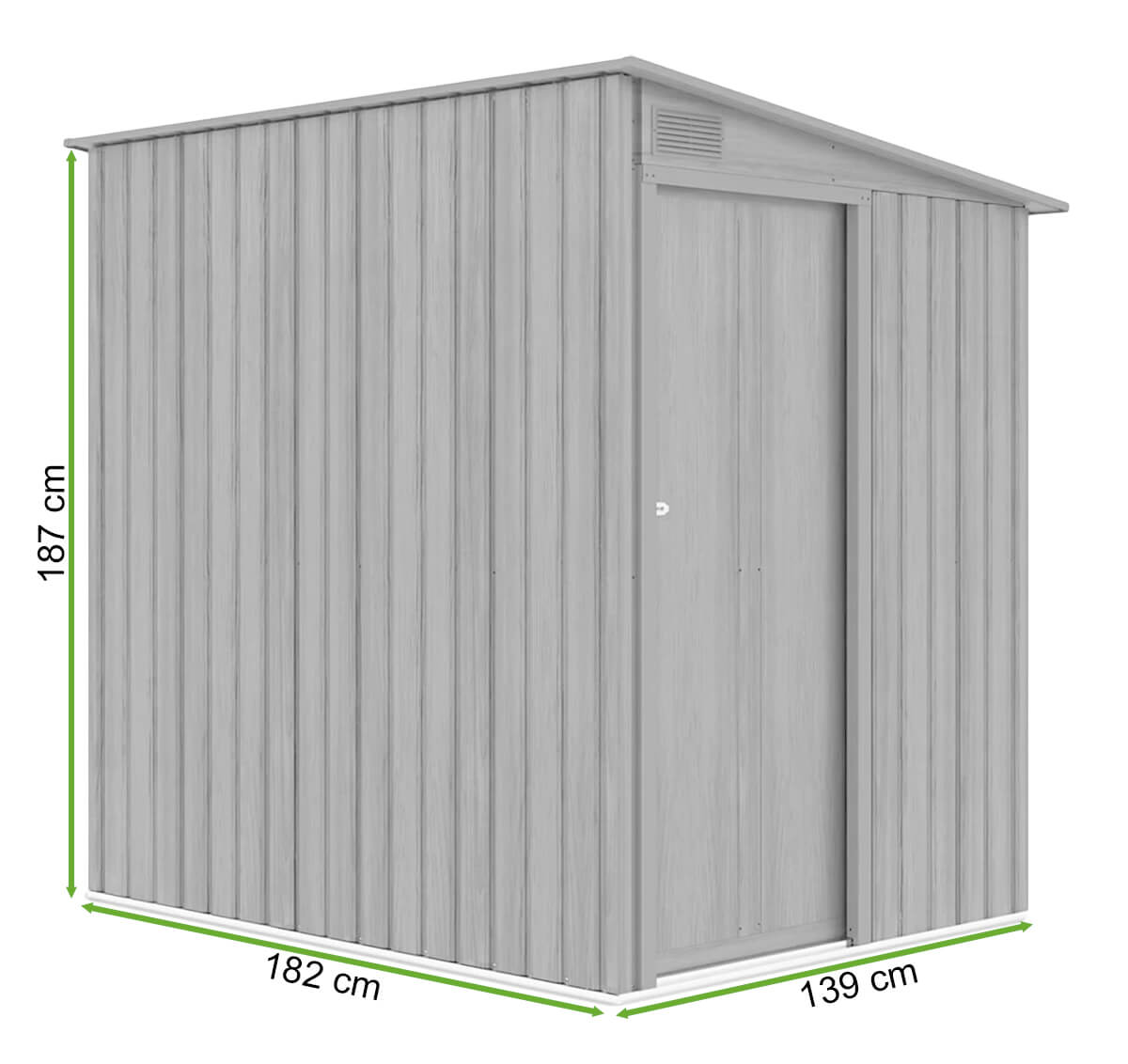  wymiary domku ogrodowego JASPER 150x194cm Light Wood Hardmaister