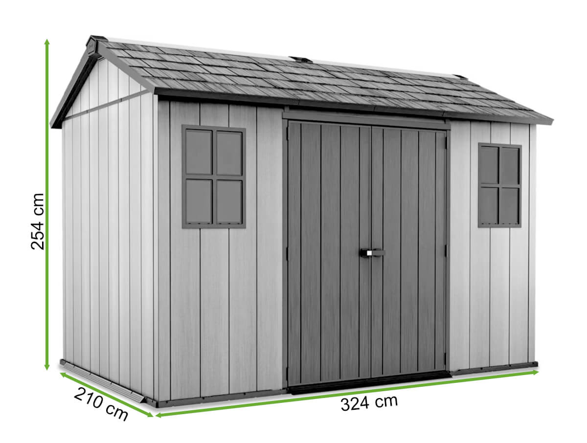 wymiary domku narzędziowego oakland 1175 keter