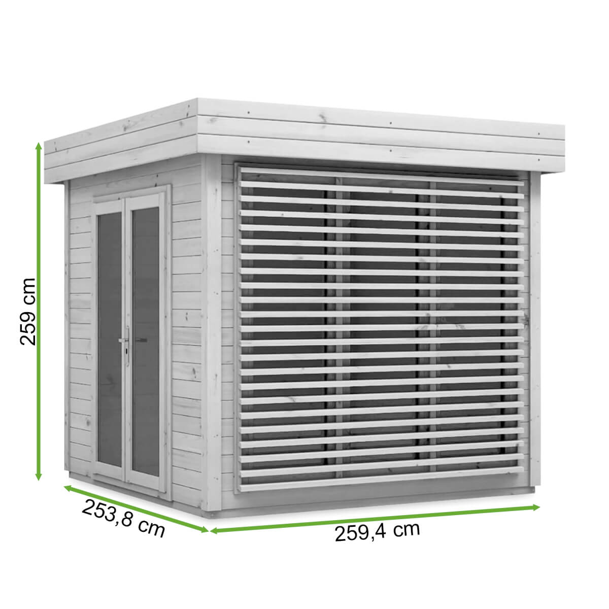 Wymiary domku ogrodowego LAWENDA 270x270cm Megiw