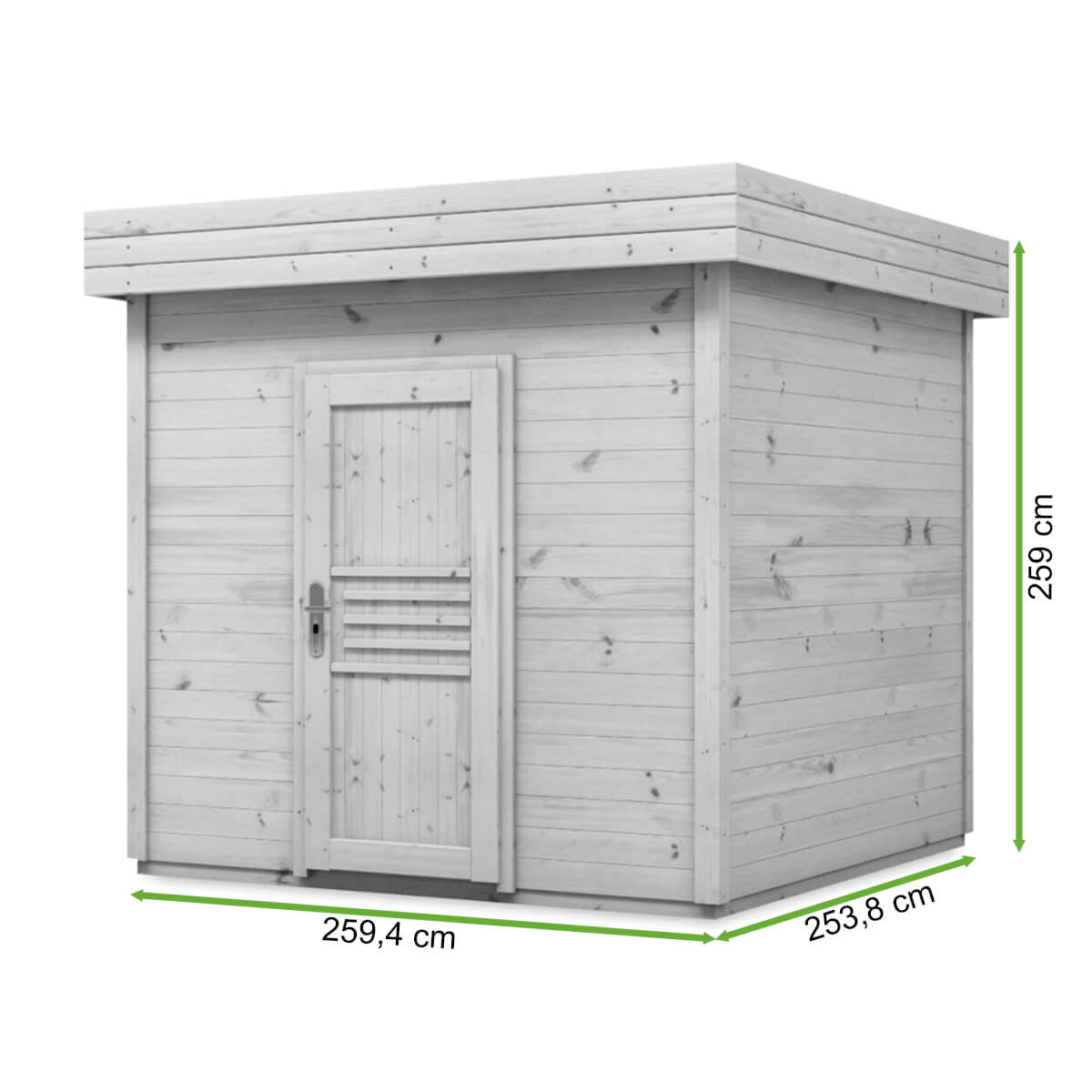  Wymiary domku ogrodowego MALWA 270x270cm Megiw