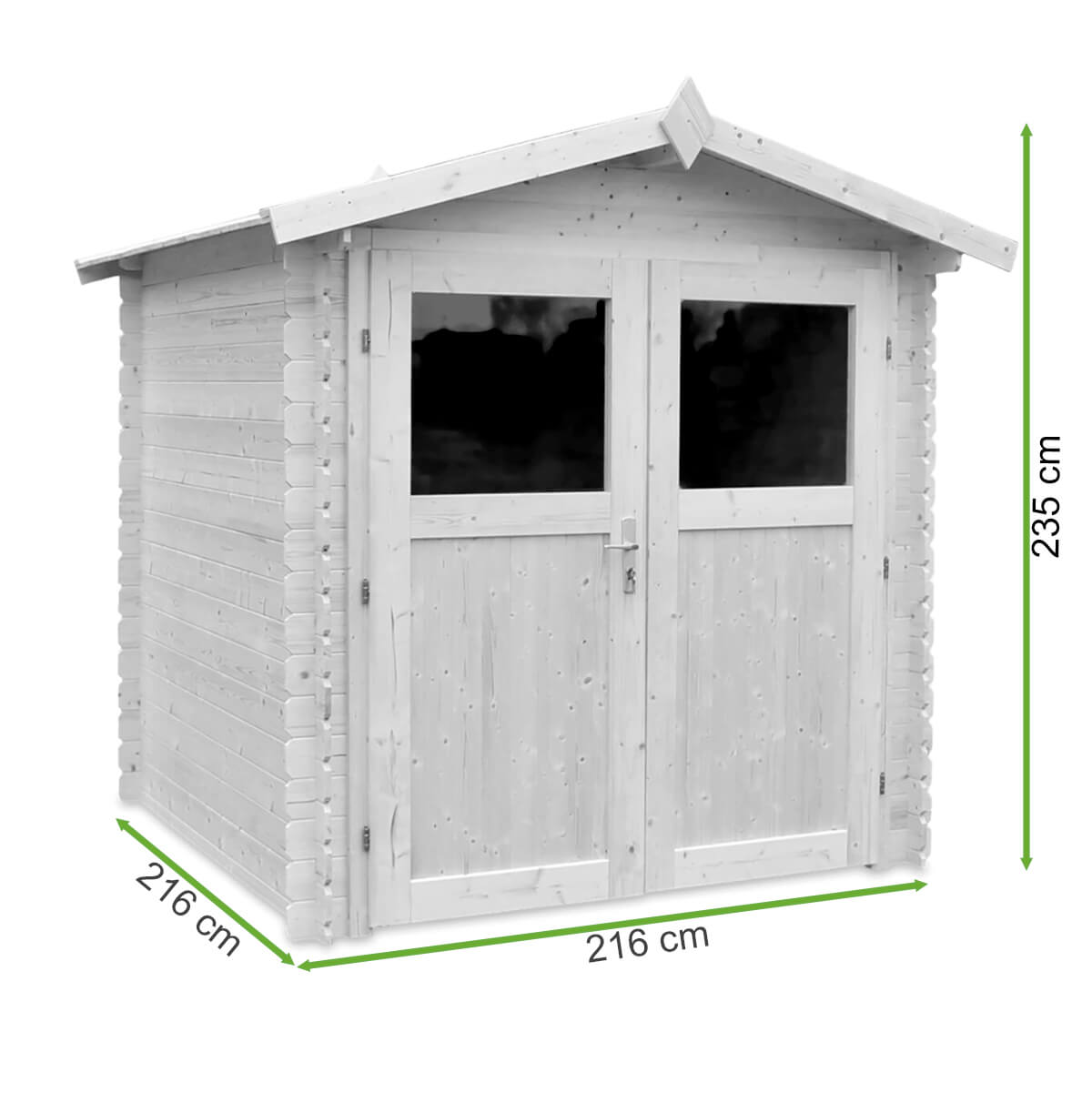  Wymiary domku ogrodowego OGNIK 240x240cm Megiw