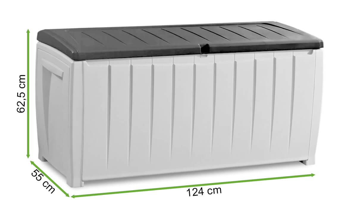  Wymiary Skrzyni na balkon Keter NOVEL STORAGE BOX 340L