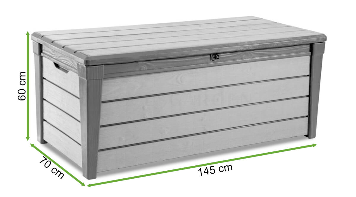  Wymiary Skrzyni Keter BRUSHWOOD BOX 455L Graphite