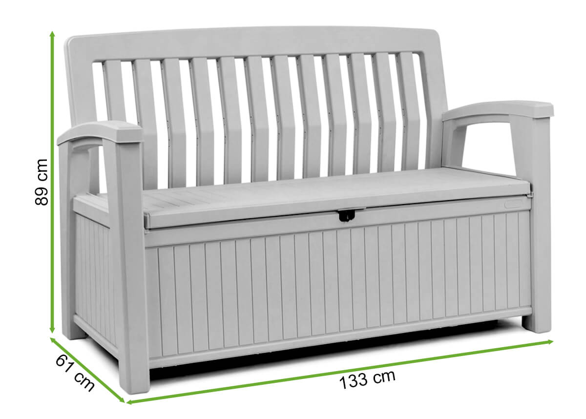  Wymiary Skrzyni/Ławki Keter EDEN GARDEN BENCH 227L Graphite
