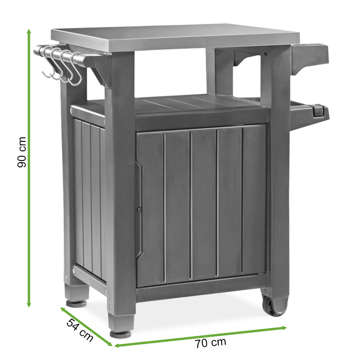  Wymiary Schowka ogrodowego Keter UNITY 105L Graphite