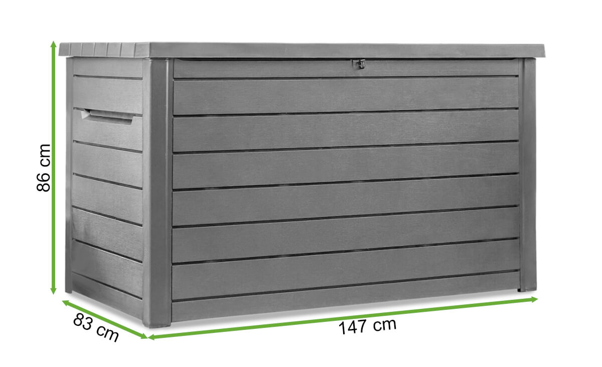  Wymiary Schowka ogrodowego Keter ONTARIO BOX 850L Brown