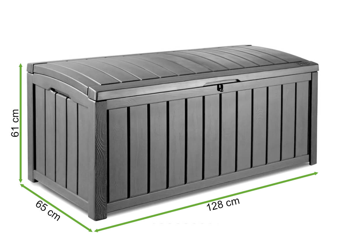  Wymiary Skrzyni na balkon Keter GLENWOOD BOX 390L Graphite