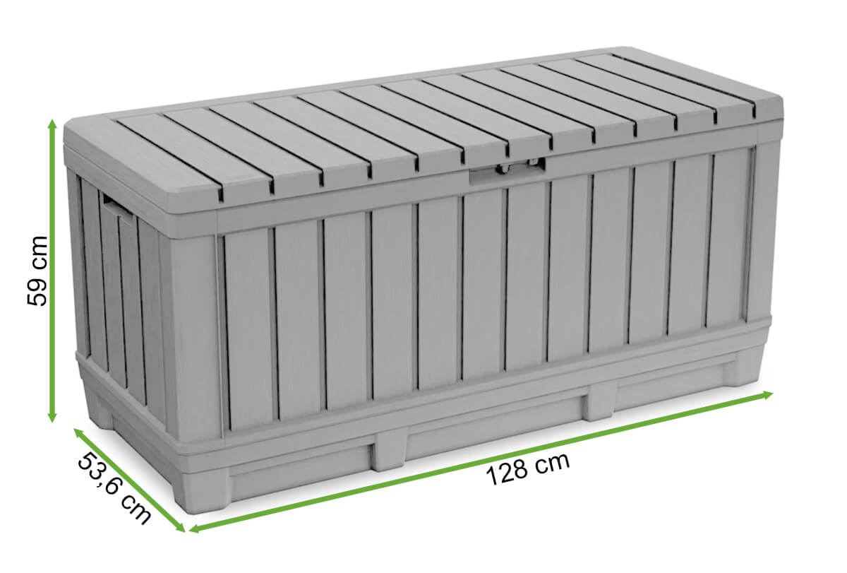  Wymiary Skrzyni balkonowej Keter KENTWOOD 350L Graphite