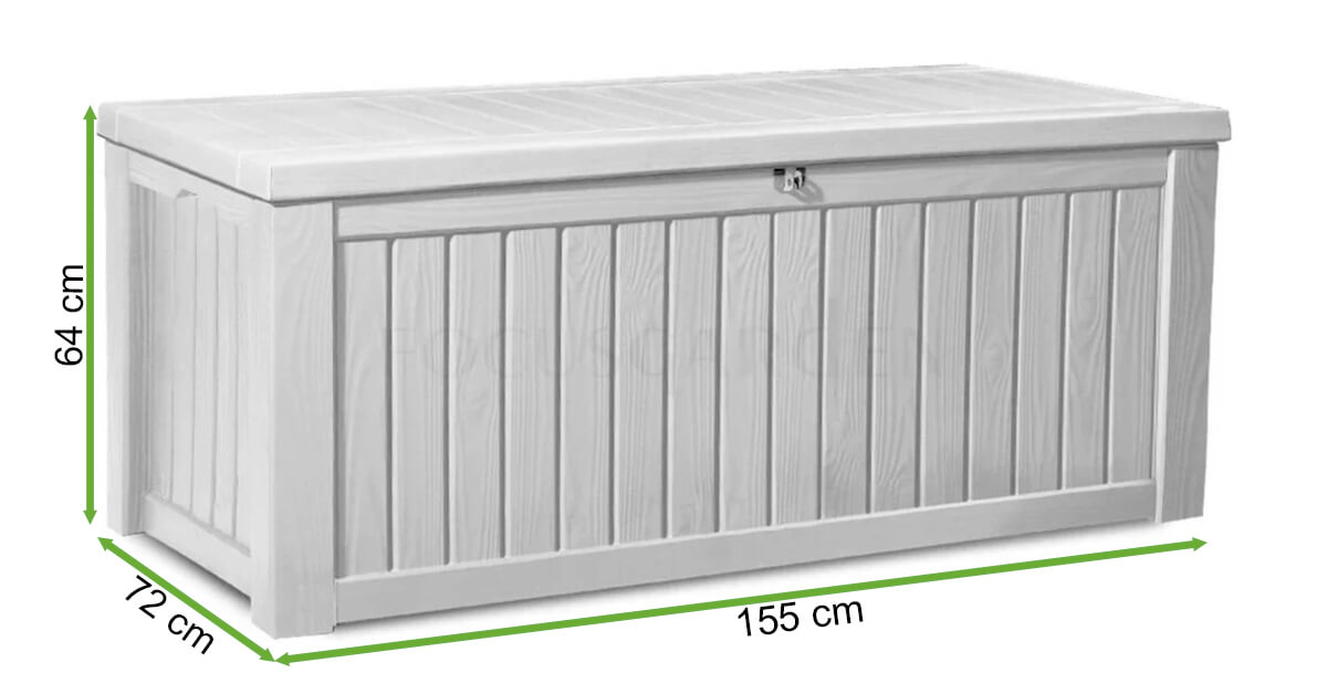  Wymiary Skrzyni na taras Keter ROCKWOOD BOX 570L Graphite