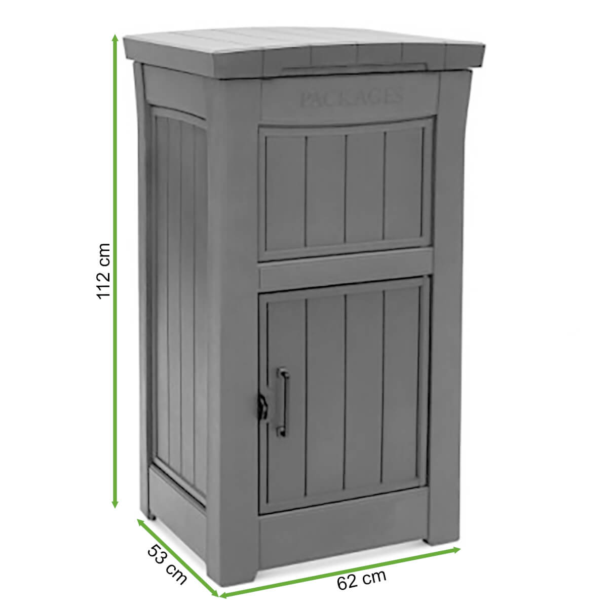 Wymiary Skrzyni na paczki Keter PARCEL BOX Graphite