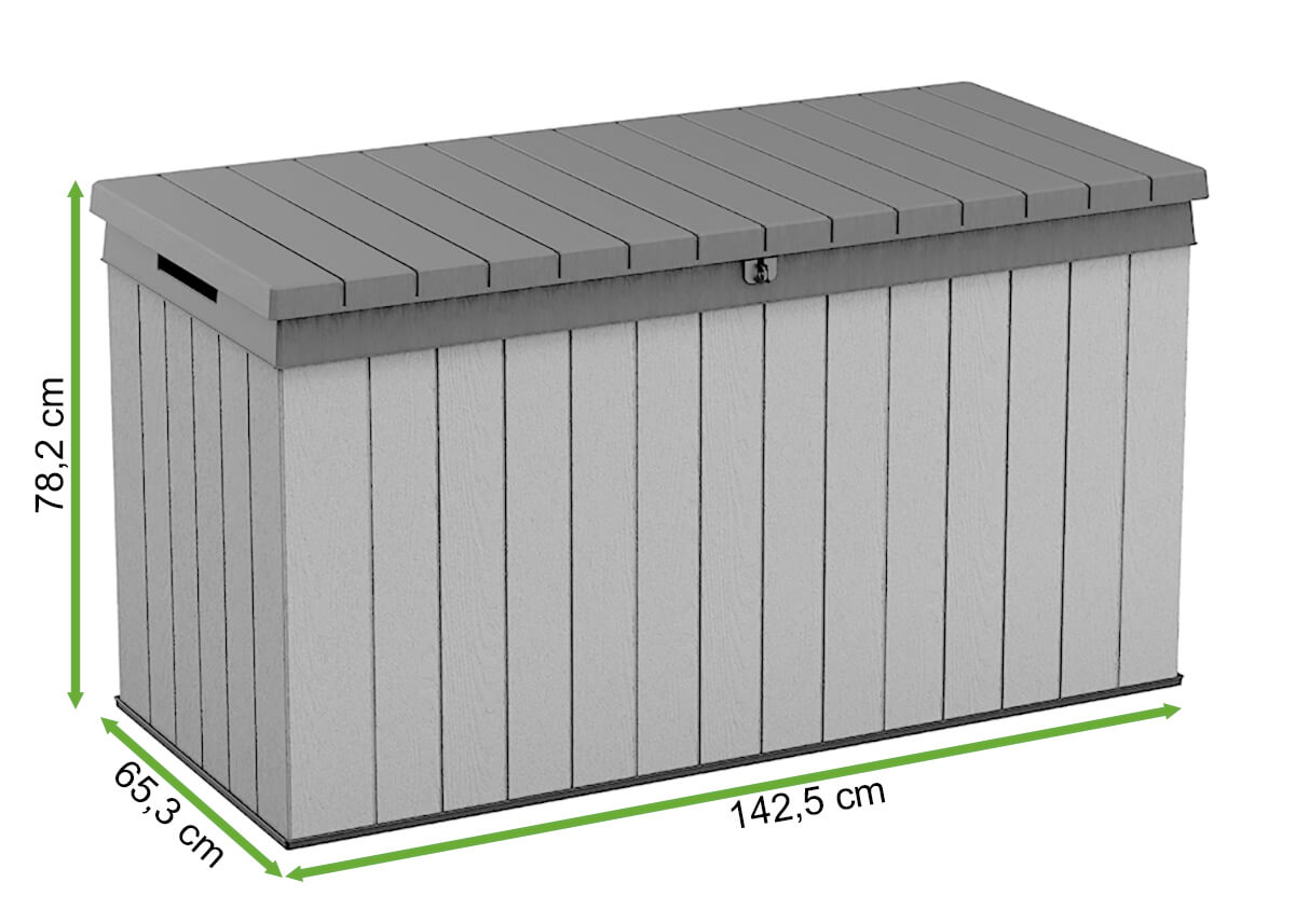  Wymiary Skrzyni ogrodowej DARWIN BOX 570L green Keter