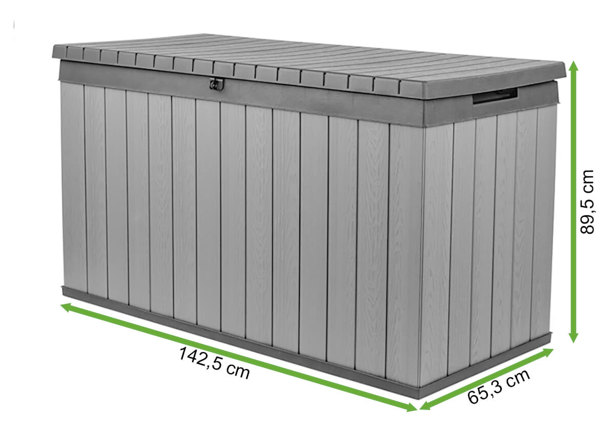 Wymiary Skrzyni ogrodowej DARWIN BOX 662L zielona Keter