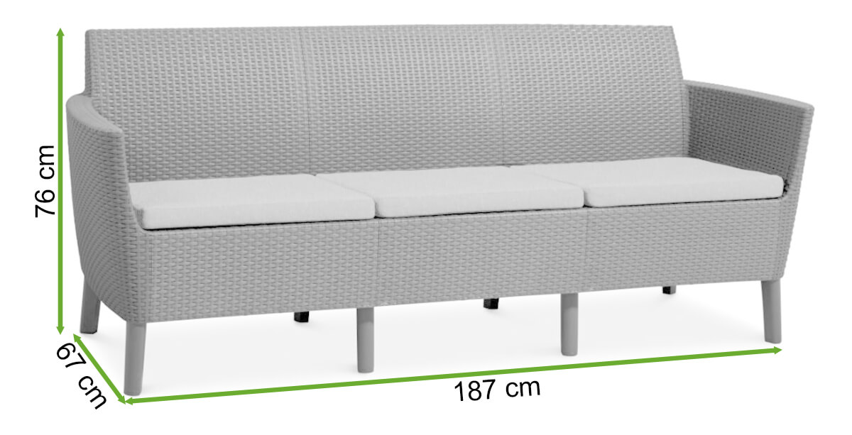 Wymiary Sofy SALEMO Cappuccino